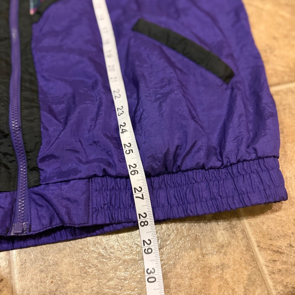 Active Exposure Vintage Purple Plaid Colorblock Windbreaker Jacket Womens 2X - Picture 14 of 16